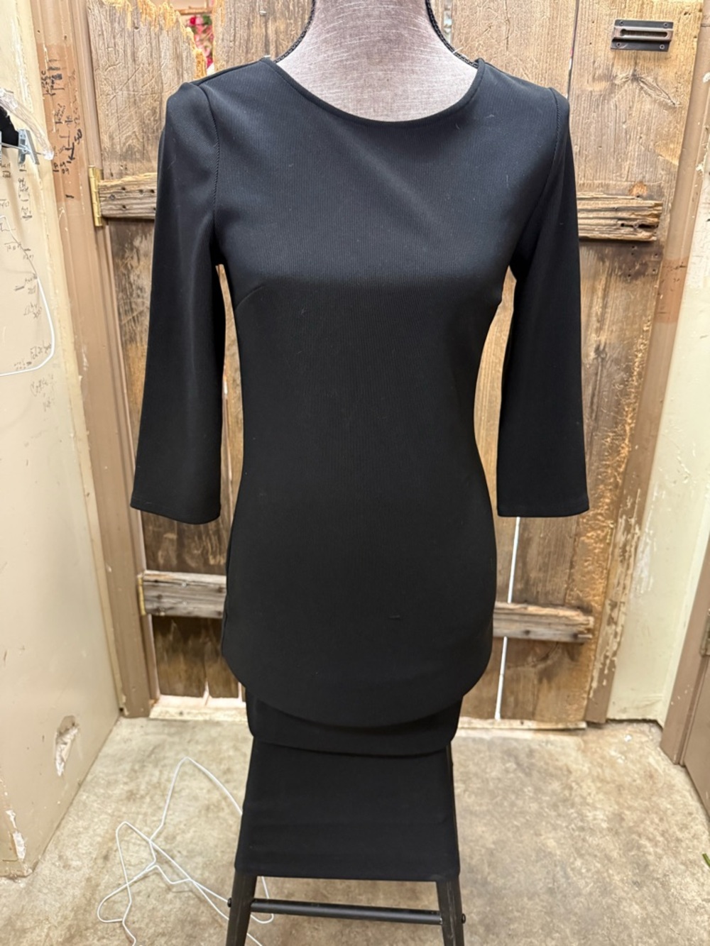 Express Black Long Sleeve Sheath Dress